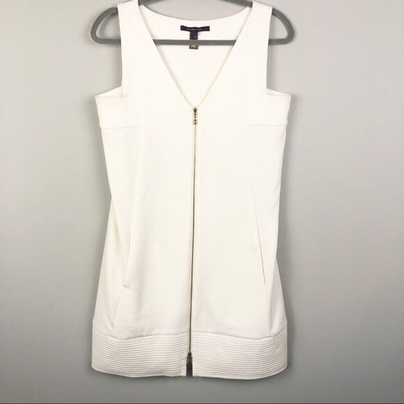 RACHEL ROY | Creamy White Zip Front Mini Dress 4 - Picture 3 of 11